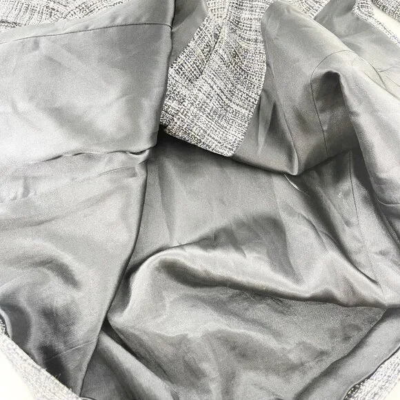 Liz Claiborne Petite 10P Navy Tweed Pea Coat 100% Silk Shell Button Front Jacket - Picture 11 of 13